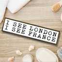Funny Bathroom Decor Signs, I See London I See France Sign, Restroom Wall Art, Modern Farmhouse Home Decors, Kids Bathroom Decor, Decorative Wooden Table Sign, 17.8x4x1.2 inches