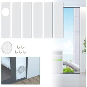 Forestchill Portable Air Conditioner Sliding Door Kit for 5.9" Diameter Exhaust Hose, Universal Sliding Door AC Vent Kit, Adjustable Length Sealing Panels Up to 90 inches for Mobile A/C (Max 90" Sliding Door Kit - 5.9" Diameter)