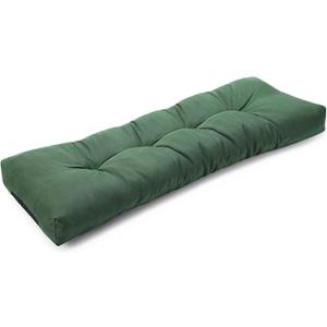 SUNROX LokGrip Non Slip Tufted Memory Foam Bench Cushion, FadeShield Water Resistant Durable Thicken Outdoor/Indoor Bench Seat Pads 51x16x4 inch, Heather Fern