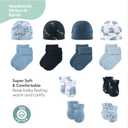 The Peanutshell Baby Layette Gift Set for Boys - 30 Piece Layette Set, Newborn to 9 Months Baby Boy Clothes - Elephant Blue (Blue)