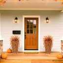 Artificial Hanging Flowers for Outdoors, Realistic UV Resistant Fake 3Pcs Fall Outdoor Flowers with 2Pcs Faux Lavender Hanging Plants for Porch Patio Planter Garden Outside Yard (Orange)