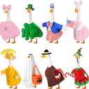 FuWeave 8 Set Holiday Porch Goose Outfits 250th Anniversary Summer 4th of July Fall Halloween Christmas Valentine St. Patrick Easter Lawn Porch Goose Clothing for Patio Yard Lawn Decor(Style3,23 Inch)
