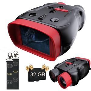 Nvgfelis Kids Camera & Night Vision Goggles for Kids Boys and Girls, Christmas Birthday Gifts, Night Vision Binoculars with 32GB Memory Card (Black)