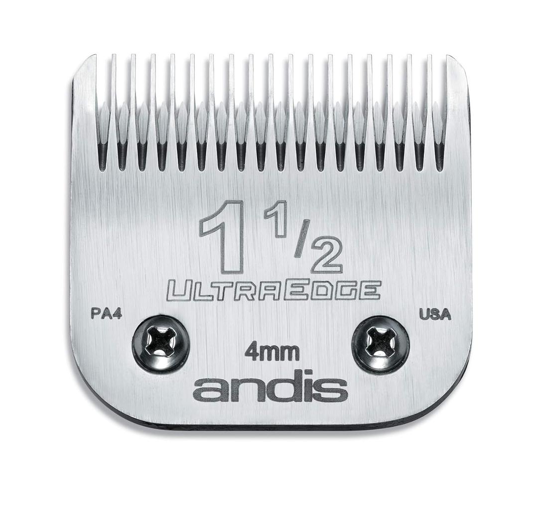 Andis 64077, Ultra Edge Carbon-Infused Steel Detachable Clipper Blade - Chrome Finish Resists Rust with Extends Edge Life, Compatible All Andis Series - Size 1-1/2, 5/32-Inch Cut Length, Silver