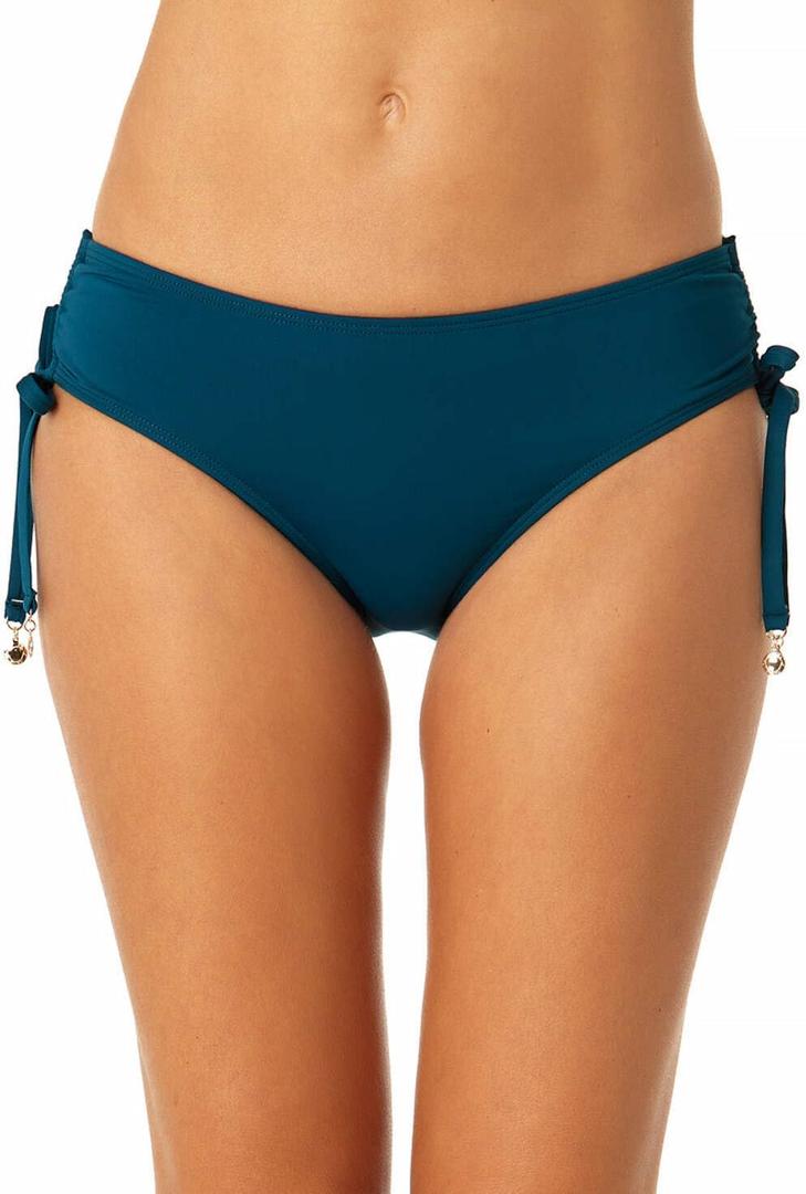 Anne Cole Women's Live in Color Side Tie Bikini Swim Bottom (X-Large, Deep Sea Blue)