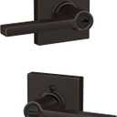 SCHLAGE F51A LAT 716 COL Latitude Lever with Collins Trim Keyed Entry Lock, Aged Bronze