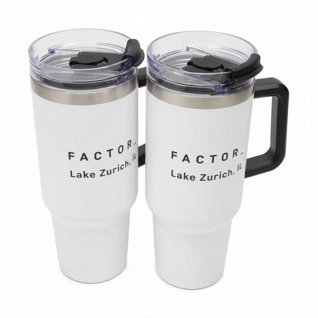 2 Pcs 40 oz Stainless Steel Tumbler with Handle