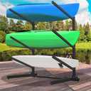 KAXIWEI Kayak Storage Rack with Paddle Hooks, SUP Outdoor Storage Rack Heavy Duty Adjustable Weatherproof Freestanding Racks for Garage, Storage Rack for Kayak, Canoe, Surfboard