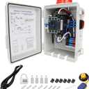 Upgraded Septic Control Panel with Septic Alarm, Pump Circuit Breaker, 14 AWG Power Cord, Float Switch, High Water Septic Tank Alarm with Flashing Lights, 110 DB Audible for Efficient Warning