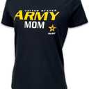 Armed Forces Gear Ladies US Army Mom Short-Sleeve T-Shirt - Official Licensed United States Army Shirts for Women (Black, XL)
