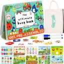 BenBen Busy Book for Toddlers, 30 Pages, Pre-Assembled, Preschool Learning Activities, Montessori Toys for Ages 3 and Up, Autism Sensory Toys, Kids Educational Activity Book, Birthday Gift