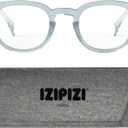 IZIPIZI READING #C Reading Glasses for Women and Men – Square Glasses with Anti-Scratch Lenses, Lightweight Fashion Frame (Frozen Blue, 1.5, x)