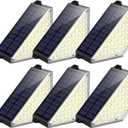 TECKNET Solar Step Lights for Outside, 2 Adjustable Brightness, 2 Mounting Methods, 24 LEDs Solar Stair Lights Outdoor, IP67 Waterproof Deck Light for Yard, Porch, Front Door, Patio, Garden 3000K