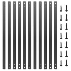 26 Pack Deck Balusters, 32.25"X1" Deck Spindles, Heavy Duty Cast Iron Deck Railing, Flat Straight Baluster with Screws, Indoor/Outdoor Stair Railing Compatible Wood & Composite for Porch