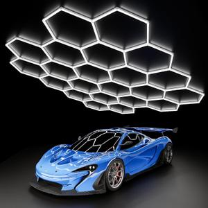 MODERN 22-Grid Hexagon LED Garage Lights, 89640 Lumens 6500K, Octagon Honeycomb Design for Garage, Workshop, Gym & Warehouse (83-Pack, White)