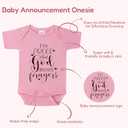 I'm Proof That God Answers Prayers Baby Onesie,Soft 0-3 Months Infant Bodysuit for Pregnancy Reveal or Baptism (Pink)