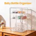 3-Tier Baby Bottle Organizer, Clear Acrylic Stackable Storage Bins Transparent Plastic Baby Bottle Station for Countertop, Cabinet, Bathroom, Vanity, Kitchen, Closet