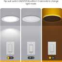 4 Inch Recessed Ceiling Light - with Night Light, 2700K/3000K/4000K/5000K/6000K Selectable, 9W+3W Ultra-Thin LED Recessed Lighting with Junction Box, Dimmable Canless Wafer Downlight, 4inch 6P White