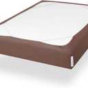 Box Spring Cover Queen Size with Smooth and Elastic Woven Material, Alternates for Bed Skirt, Wrinkle & Fading Resistant, Washable, Dustproof, Brown