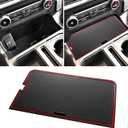 Center Console Compartment Cover for Ford F150 2021-2024 2025/Lightning XLT 2022-2024 Hidden Panel Secret Pocket Lid USB Hole Interior Accessories (Fits into The Open Pocket in Front of The Shifter) (Red)