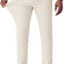 Ntrlv Men's Comfort Stretch Dress Pants Regular Fit Straight Leg Golf Business Casual Chino Expandable Waist Slacks (M)