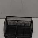 MaxGear Pen Holder for Desk - Black Metal Mesh Pencil Holder with 3 Compartments, Desktop Organizer with Non-Slip Mats, Office Supplies Organizer for School, Home & Workspace