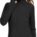 HASMES Girls Long Sleeve Shirt Kids Turtleneck Athletic T-Shirt Sports Activewear Yoga for Teens (11-12 Years, Black)