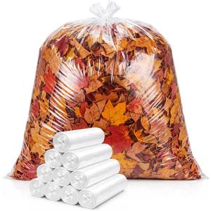 150 Pack 39 Gallon Clear Trash Bag Bulk 33" x 40" Large Plastic Recycling Bags 0.8 Mil Clear Garbage Bags for Recycling, Contractors, Storage, Outdoor Lawn & Leaf