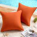 MIULEE Pack of 2 Decorative Outdoor Waterproof Pillow Covers Square Garden Cushion Sham Throw Pillowcase Shell for Patio Tent Couch 16x16 Inch Burnt Brick