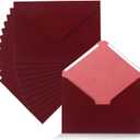 12 Pcs Wedding Velvet Envelopes 5 x 7 Inch Velvety Surface Stationery A7 Vintage Soft Rectangle Elegant Envelopes for Invitation Gift Wedding Thank You Letter(Pearl Burgundy)
