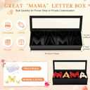 Ireer Mother's Day Mama Empty Flower Gift Box Cardboard Letter Shaped Fillable Box with Plastic Liners 50 Crystal Bouquet Pins 24 Gold Butterfly Decorations for Valentine Mom Birthday DIY(Black)