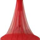 EllieHouse Womens 2 Tier Cathedral Wedding Bridal Veil With Metal Comb (Red)