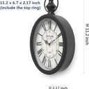Menterry Small Retro Oval Wall Clock, Antique Old Design, Black Vintage Style, Battery Operated Silent Decor Wall Clocks for Kitchen,Bedroom,Farmhouse,Bathroom (11.2" H x 6.7" W)