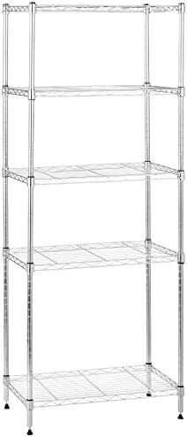 Amazon Basics 5-Shelf Adjustable, Storage Shelving Unit, (200 Pound Loading Capacity per Shelf), Steel Organizer Wire Rack, 23.2 x 13.4 x 60 inches (LxWxH), Chrome