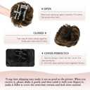 RUWISS Claw Clip Messy Bun Hair Piece Real Human Hair Buns Wavy Curly Chignon Hair Bun Extensions Tousled Updo Hair Buns Claw Clip Ponytail Hairpieces (Dark Brown with Golden Blonde)