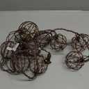 Outdoor Decorative Patio String Lights, Beaded Copper Wire Ball Style Lantern Lights, Connectable Weather-Resistant Indoor Outdoor Novelty Whimsical Light for Home Pergola Bedroom Porch Party Backyard