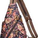 KL928 Canvas Sling Bag - Small Crossbody Backpack Shoulder Casual Daypack Rucksack for Men Women (Canvas-floridcolor-digital 20)