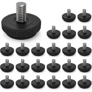 24 Pack 5/16-18 Stainless Steel Adjustable Threaded Furniture Leg Leveling Feet Screw-in Glide Levelers,Stainless Screw Foot Levelers On for Table,Chair,Furniture, (M63)