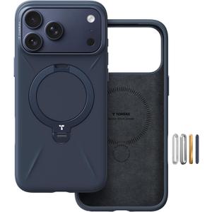 TORRAS Q3 Silicone for iPhone 17 Pro Max Case with Stand, Fit for MagSafe, Liquid Silicone Soft Cozy Grip, 360 Spin Stand, Camera Control, Protective Case for iPhone 17 Pro Max Silicone, Deep Blue