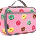 FlowFly Kids Lunch box Insulated Soft Bag Mini Cooler Back to School Thermal Meal Tote Kit for Girls, Boys, Doughnut