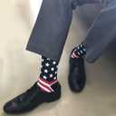2 x BISOUSOX American Flag Socks Mens Dress Socks 9-12 Funny Crazy Novelty Business Wedding Crew Groomsman President Sock