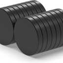 Strong Neodymium Magnets - Rare Earth, Heavy Duty, Round, Small, 0.79 x 0.12 Inch, 16 PCS, Black