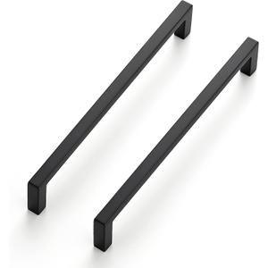 Ravinte 15 Pack Matte Black Cabinet Pulls, 6-1/4 Inch (160mm) Hole Center Slim Kitchen Handles, Square Drawer Pulls for Cabinets & Cupboards, Hardware