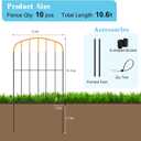 Decorative Garden Fence 10 Panels16.34 in.H x 12.6 in.W x 10.6 feet Small Border Panel Fencing for Yard,Arched Top Orange Flower Bed Edging,Rustproof Metal No Dig Fence,Animal Barrier for Dog