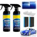 2PCS Car Coating Spray, 17.6 oz Quick Effect Coating Agent, Oil Film Emulsion Glass Cleaner, Polish Spray Waterless Wash Wax, Spray Wax Polish for Car Scratches