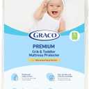 Graco Premium Waterproof Crib and Toddler Mattress Protector (2 Pack)  GREENGUARD Gold Certified, Machine-Washable & Dryer-Friendly, Waterproof Sleep Surface, Fits Crib & Mattress (White)