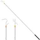 Clothes Hook Pole,29-71 Inch Adjustable Extension with Hook Bar.Suitable for Clothes Hanger Rod, Christmas light, Hanging Flowerpot Plants and Bird Feeder, Tent Shelter Camper Canopy (with two hooks)