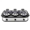 Amazon Basics Stainless Steel Triple Slow Cooker, Dishwasher Safe, Non-Stick, 3 x 2.5 Quarts, Removable Pots, Individual Temp Control, Tempered Glass Lids, for Party Entertaining