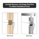 BLIKA 50 Pack Invisible Cable Railing kit, T316 Stainless Steel 1/8" Invisible Receiver and Swage Stud End for Cable Railing, Swage Tensioner 1/8" for Wood/Metal Post, Cable Railing Hardware