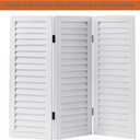 SOFE Wood Short Room Divider 3 Panel, 2.6 Ft Tall Shutters Folding Divider for Room Separation, White Room Partitions and Dividers Freestanding, Foldable Wall for Home Bedroom Office